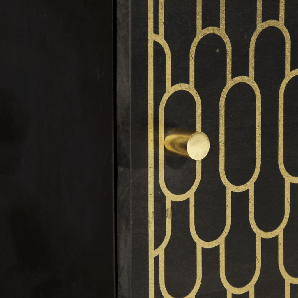 Sengeborde stk. 40x33x46 cm massivt mangotræ - sort, 2 - number 10.