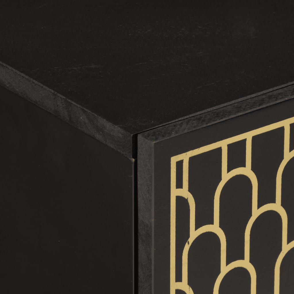 Sengeborde stk. 40x33x46 cm massivt mangotræ - sort, 2 - number 9.