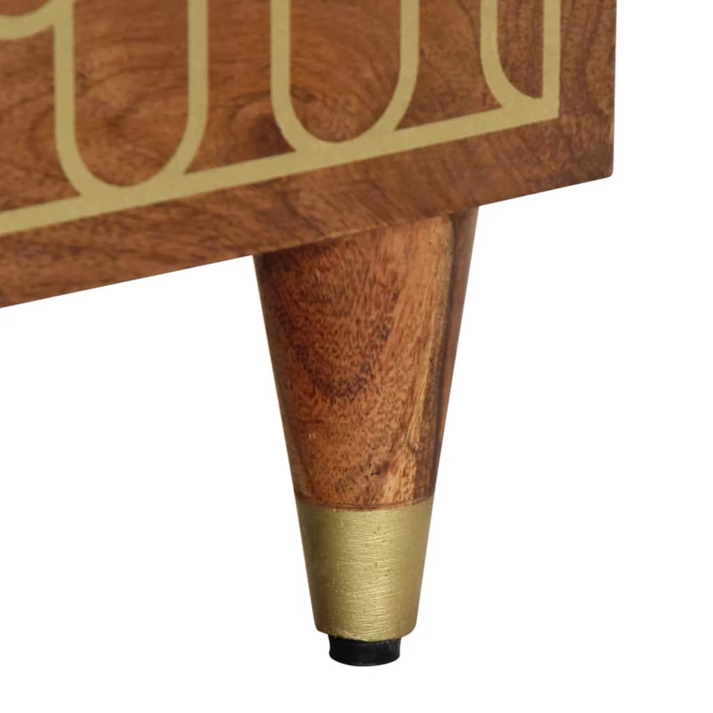 Sengeborde stk. 40x33x46 cm massivt mangotræ - honningfarvet, 2 - number 10.