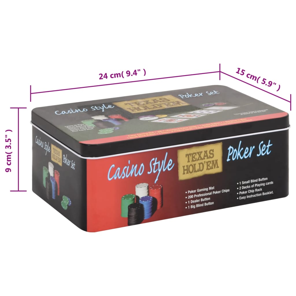 Coffret de poker avec jetons 200 pièces 4g - number 9.