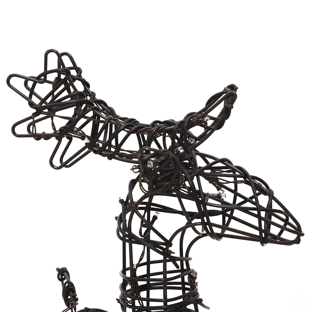 Juledekoration 2 stk. rensdyr rattan 80 led'er varm hvid - number 5.