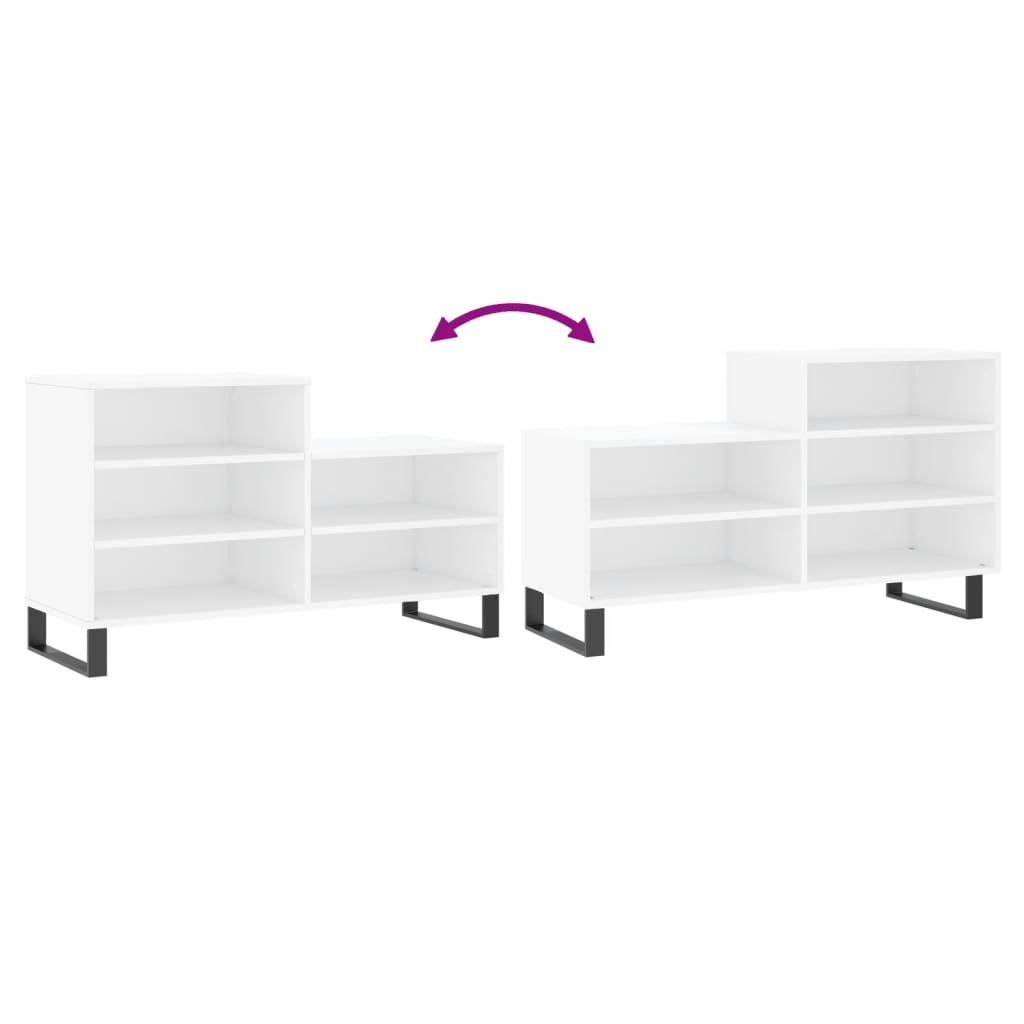 Skoreol 102x36x60 cm konstrueret træ - hvid, 1 - number 7.