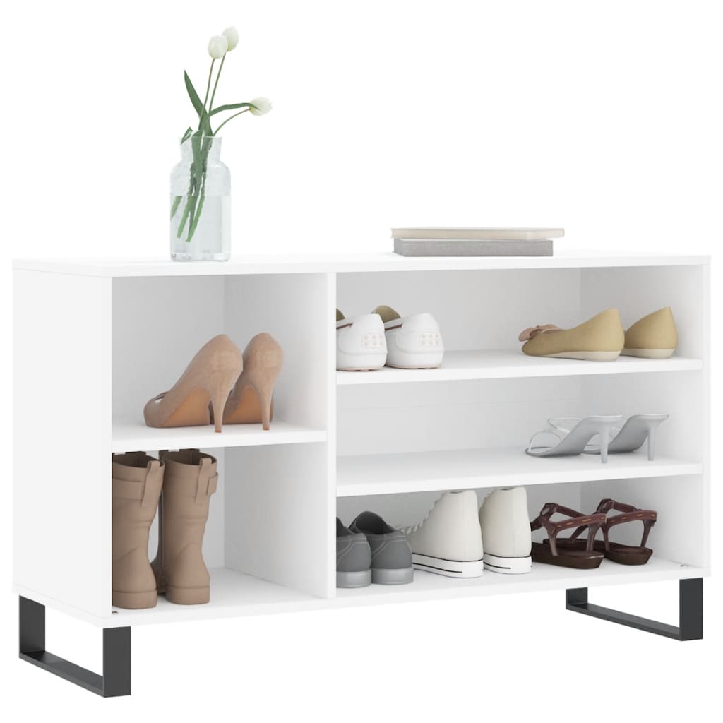 Shoe rack 102x36x60 cm engineered wood - white, 1 - number 3.