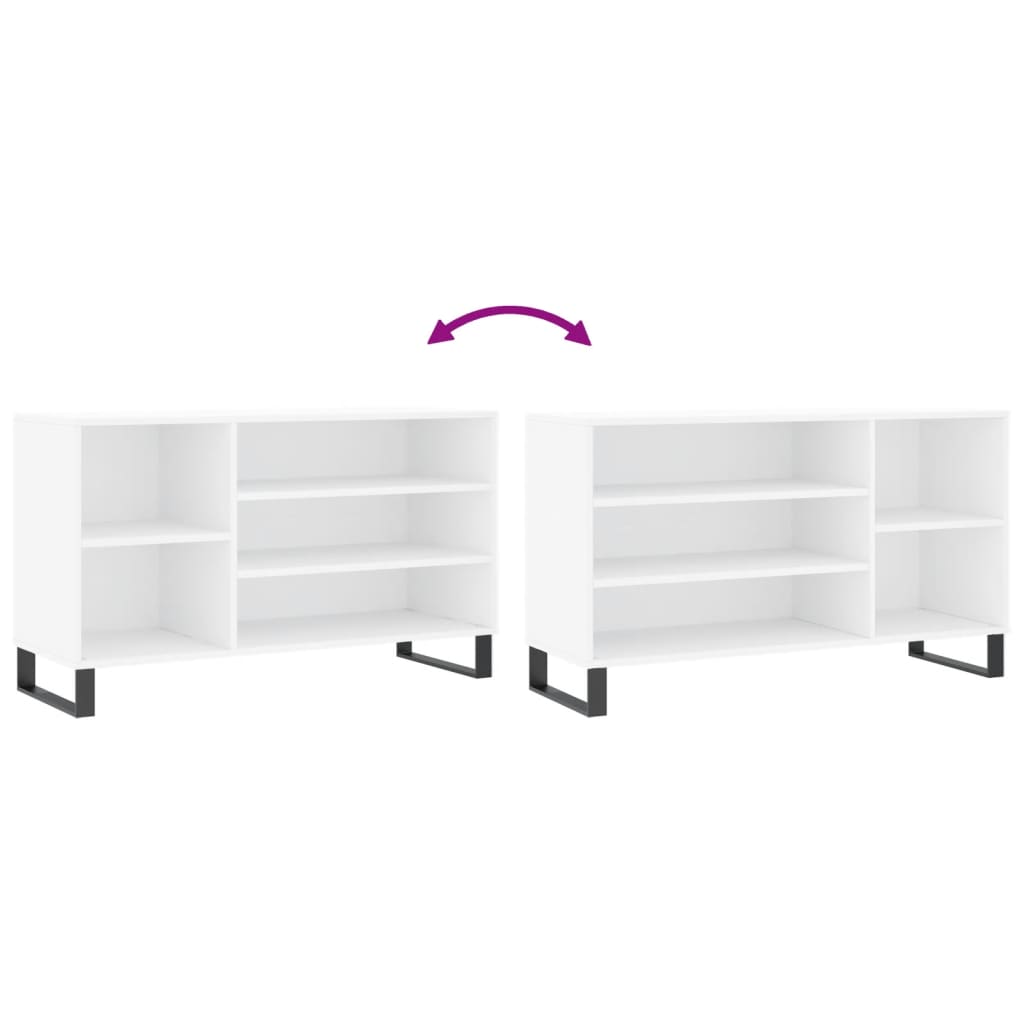 Shoe rack 102x36x60 cm engineered wood - white, 1 - number 7.