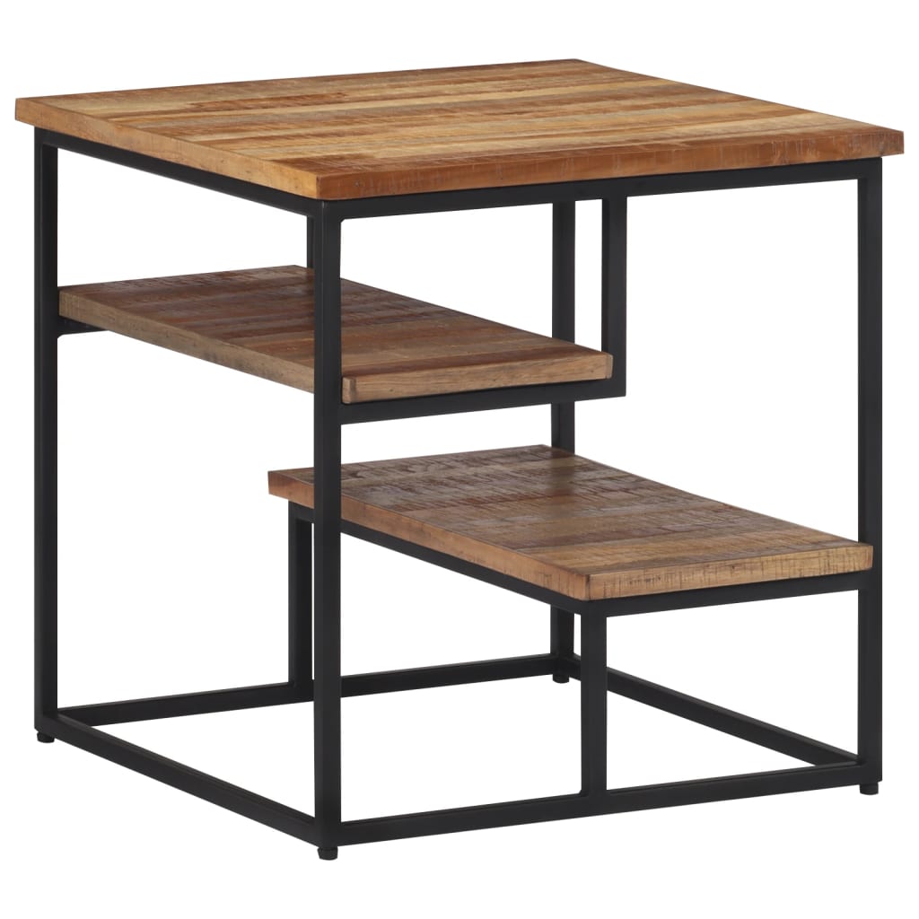 Sidebord 50x50x50 cm massivt genbrugsteak - number 12.