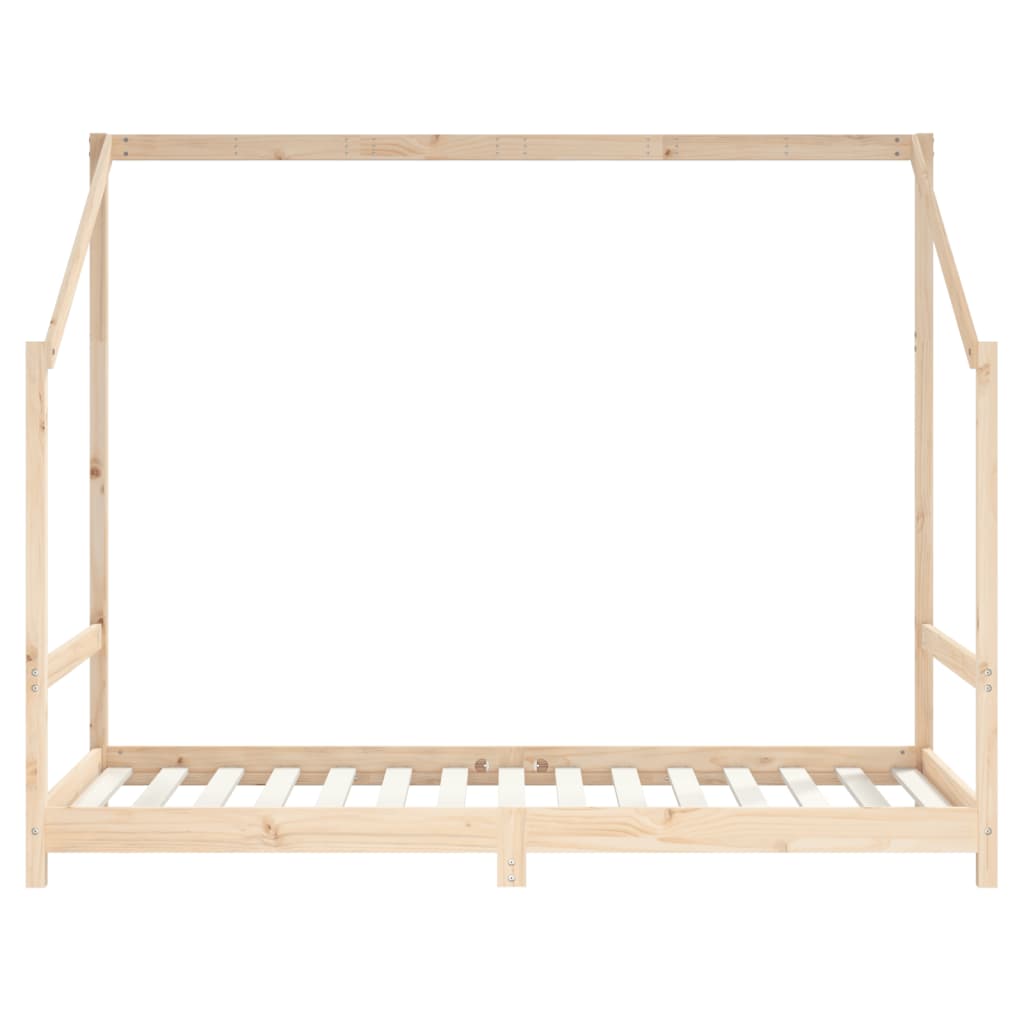 Sengeramme til juniorseng massivt fyrretræ - naturfarvet, 2 x (90 x 190) cm - number 6.