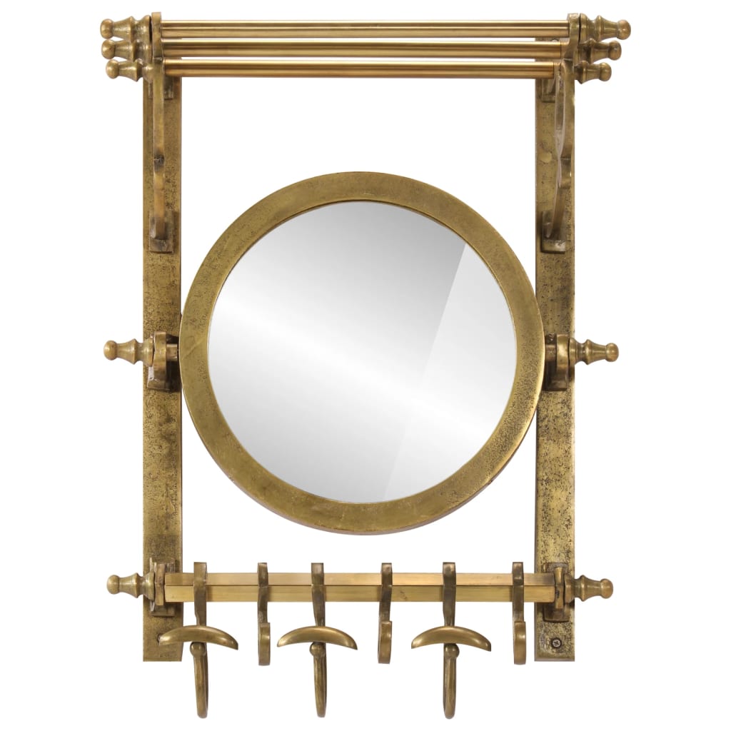 Væghængt knagerække med hylde og spejl aluminium - number 2.