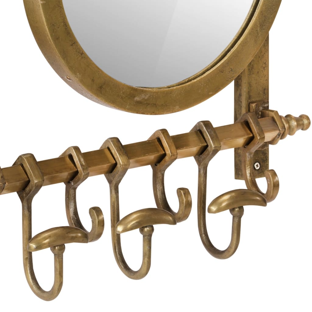 Væghængt knagerække med hylde og spejl aluminium - number 5.