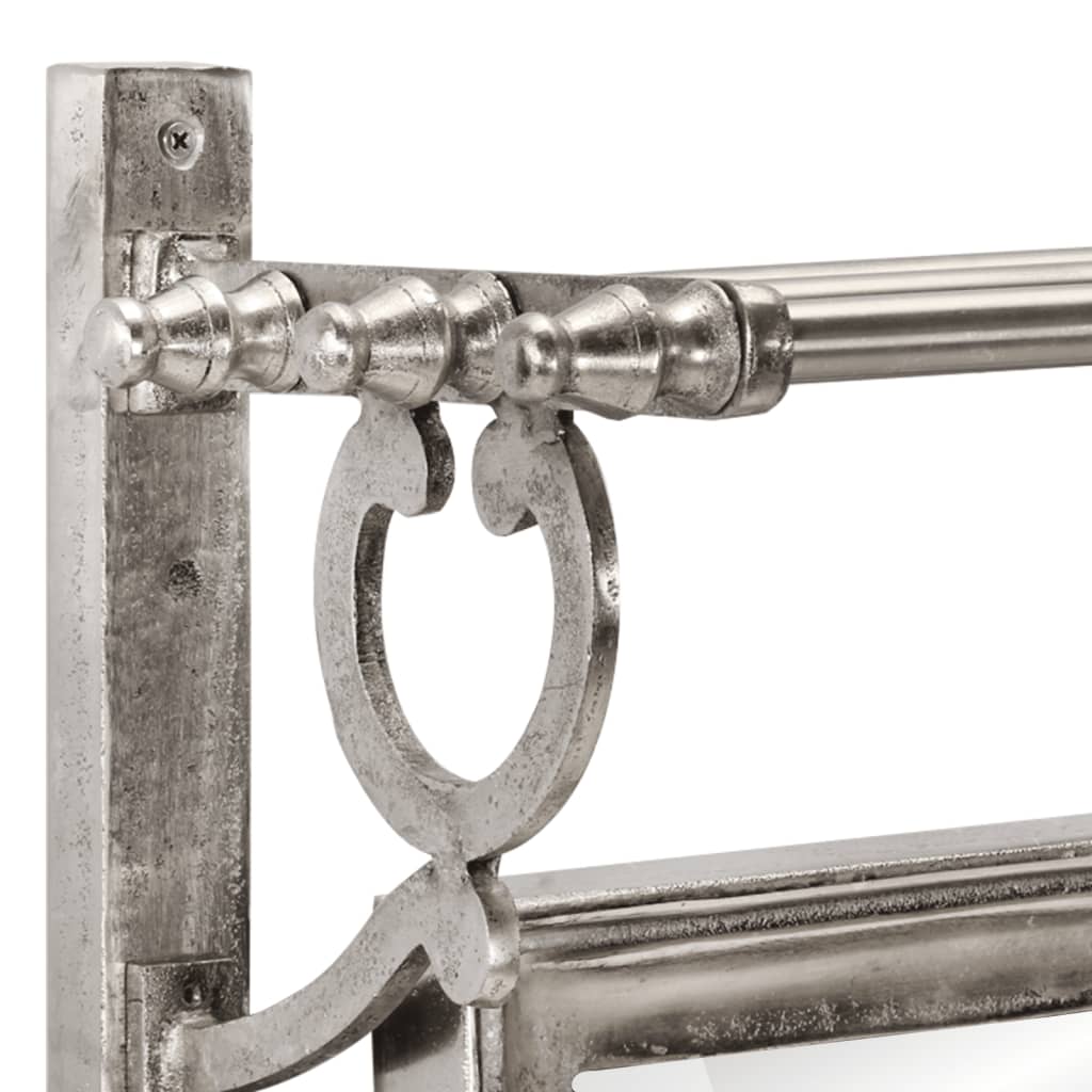 Portemanteau mural avec étagère aluminium - argent, 1, rond - number 5.