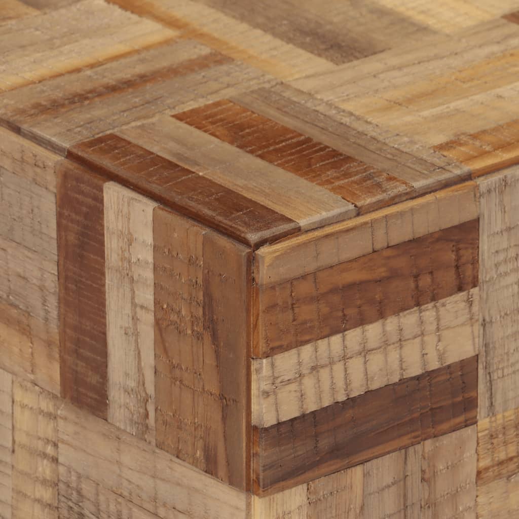 Bænk 110x35x45 cm massivt genbrugsteak - number 4.