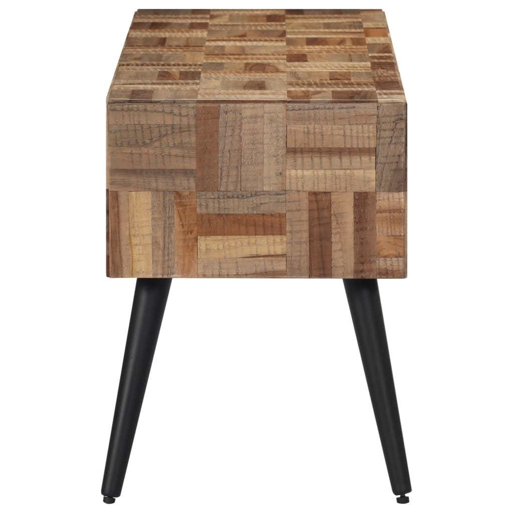Bænk 110x35x45 cm massivt genbrugsteak - number 3.