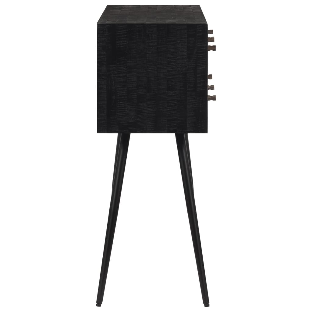 Konsolbord med skuffer 116x30x76 cm massivt genbrugsteak - number 4.