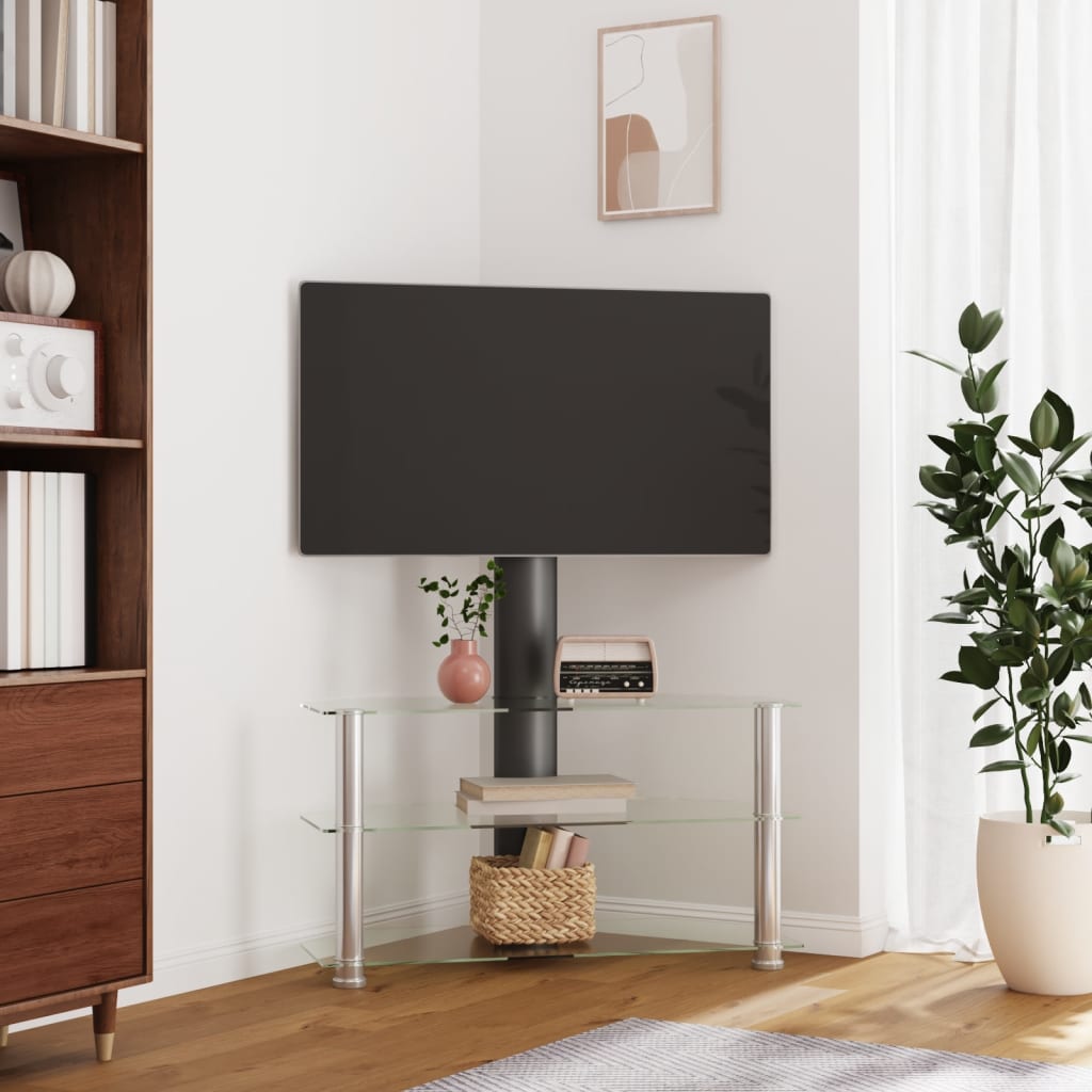 Stoisko telewizyjne dla 3 półek na 32 "-70" czarno-srebrne srebrne, 1, 110 cm, 90 cm - number 1.