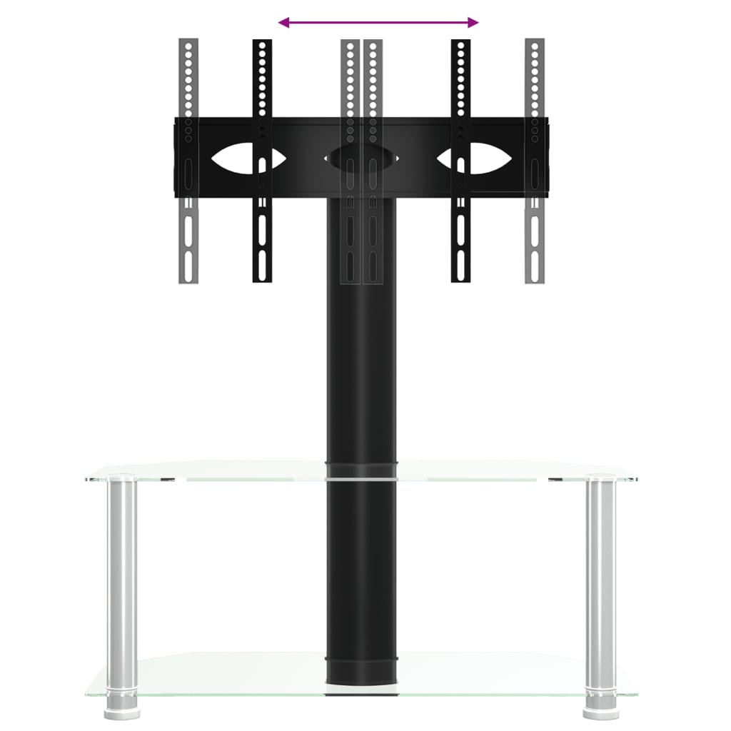 Tv stand for corner 2 półki na 32 "-70" czarno-srebrny srebrny, 1, 101 cm, 90 cm - number 7.