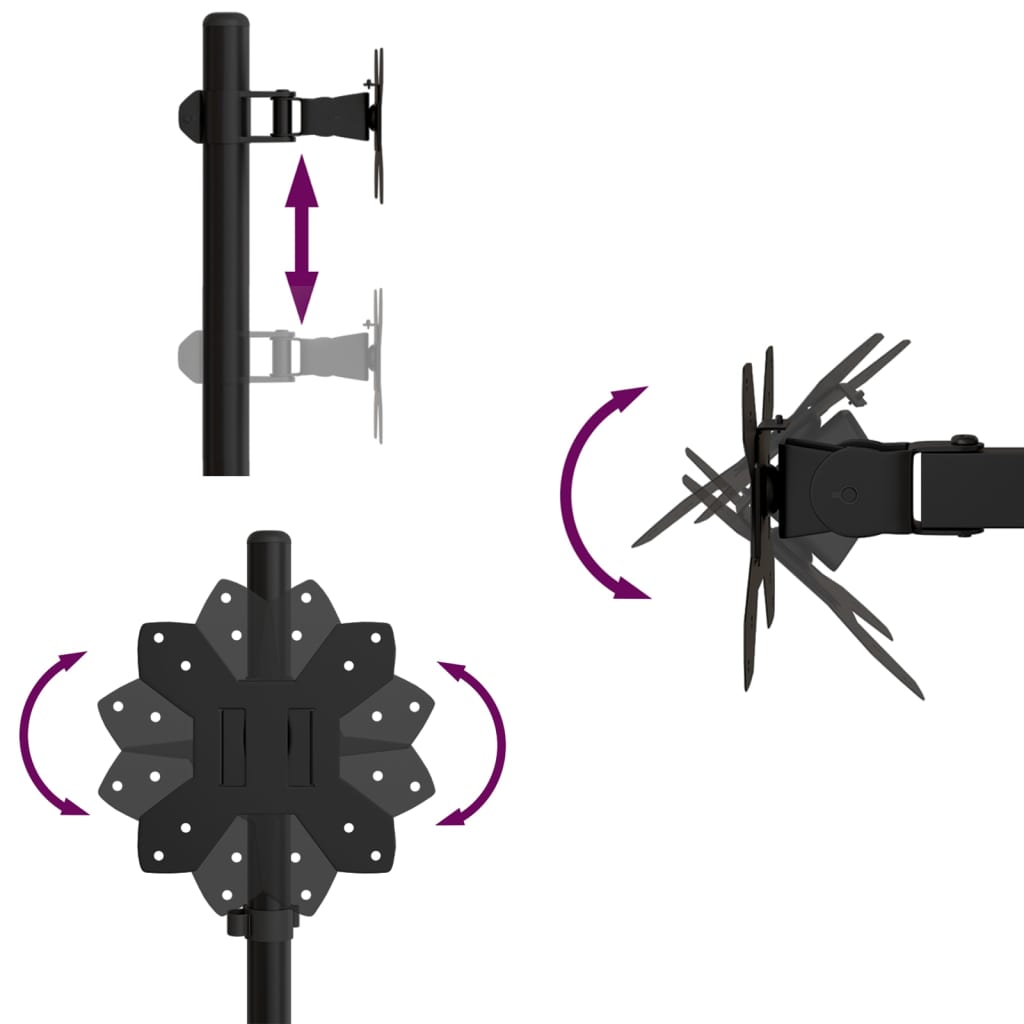 Stalak za monitor vesa 75/100 mm čelik crni - 1, jednostruki (bez ruke) - number 8.