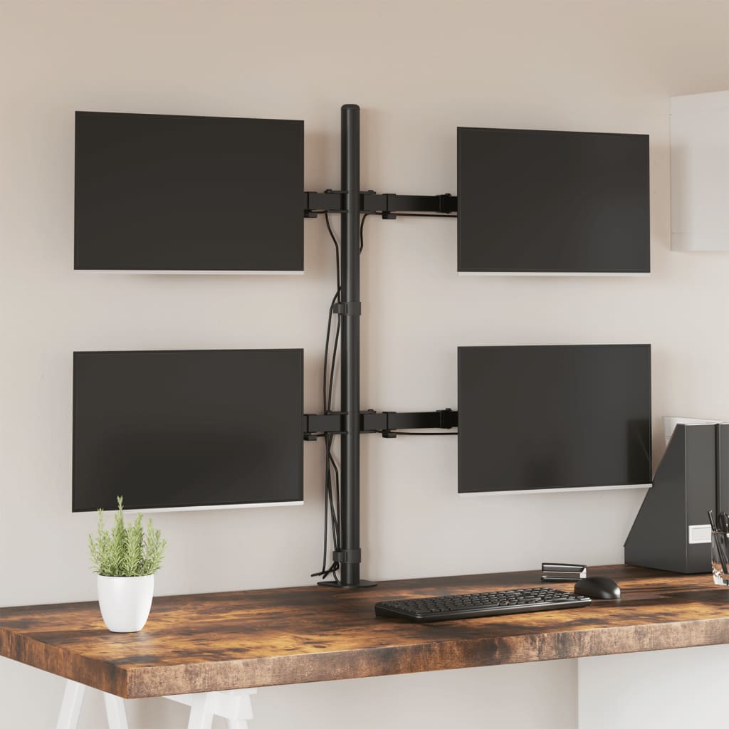 Stalak za monitor vesa 75/100 mm čelik crni - 1, quad - number 1.