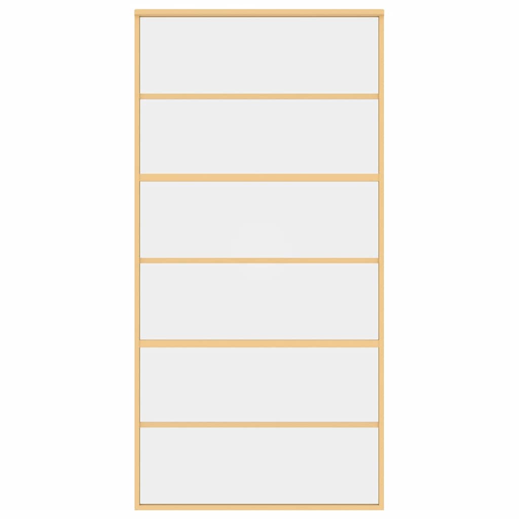 Klizna vrata 102,5x205 cm prozirno sigurnosno staklo i aluminij zlatno - zlatno, 102,5x205 cm, 1, 5 horizontalnih prečki - number 4.