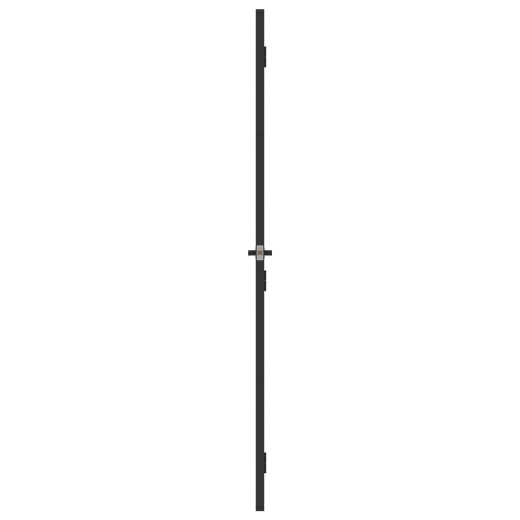 Dør 76x201,5 cm hærdet glas og aluminium sort - sort og mat, 76 x 201.5 cm, 1, 3 horisontale stænger - number 4.