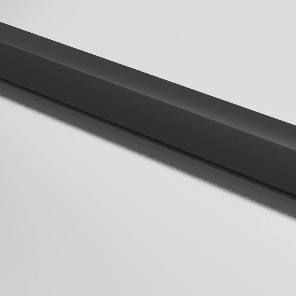 Dør 76x201,5 cm hærdet glas og aluminium sort - sort og mat, 76 x 201.5 cm, 1, 3 horisontale stænger - number 6.