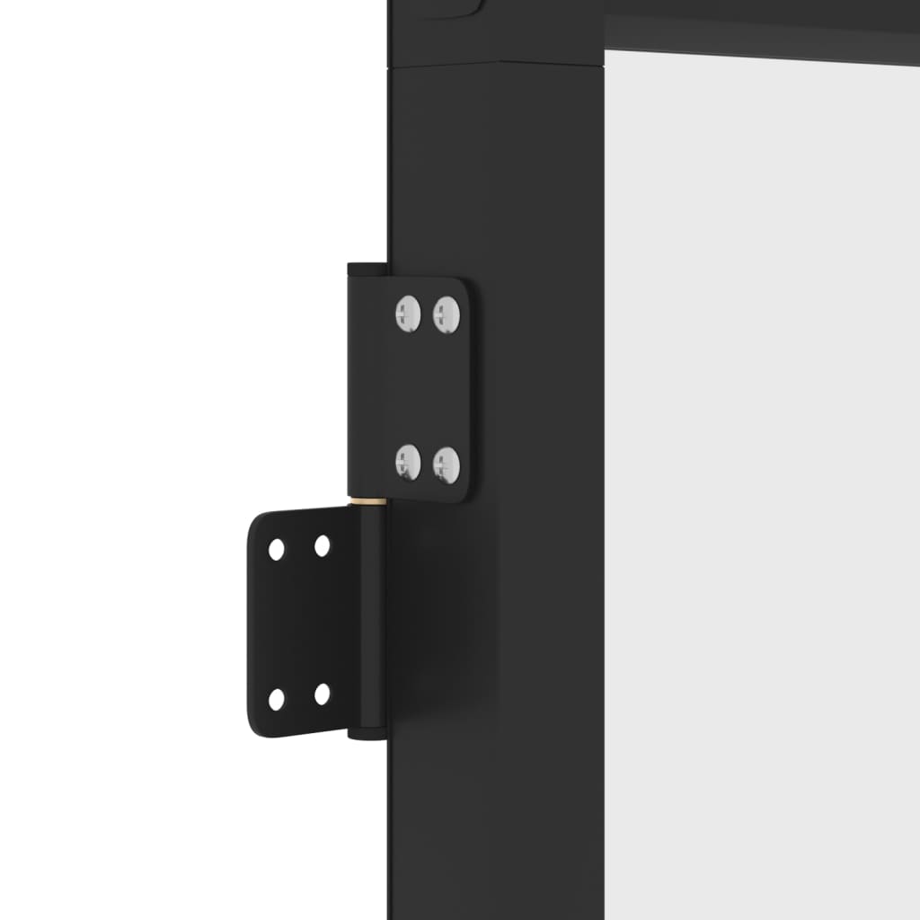 Dør 76x201,5 cm hærdet glas og aluminium sort - sort og mat, 76 x 201.5 cm, 1, 3 horisontale stænger - number 8.