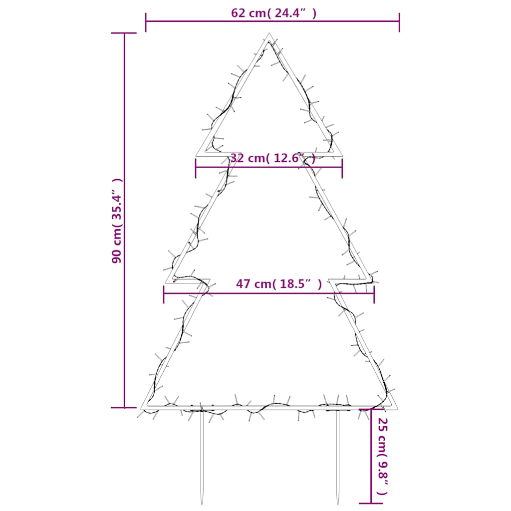 Christmas decoration with earth spike christmas tree figure 115 leds 90 cm - number 10.