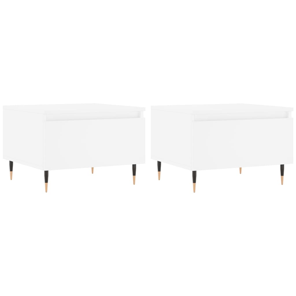 Stoliki kawowe szt. 50x46x35 cm drewno klejone - białe, 2 szt. - number 2.