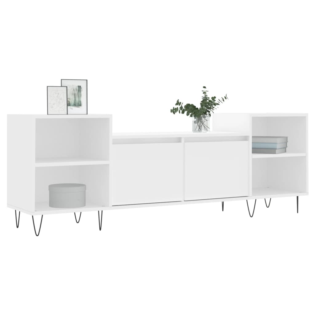 Stolik pod tv 160x35x55 cm drewno klejone - biały, 1 szt. - number 3.