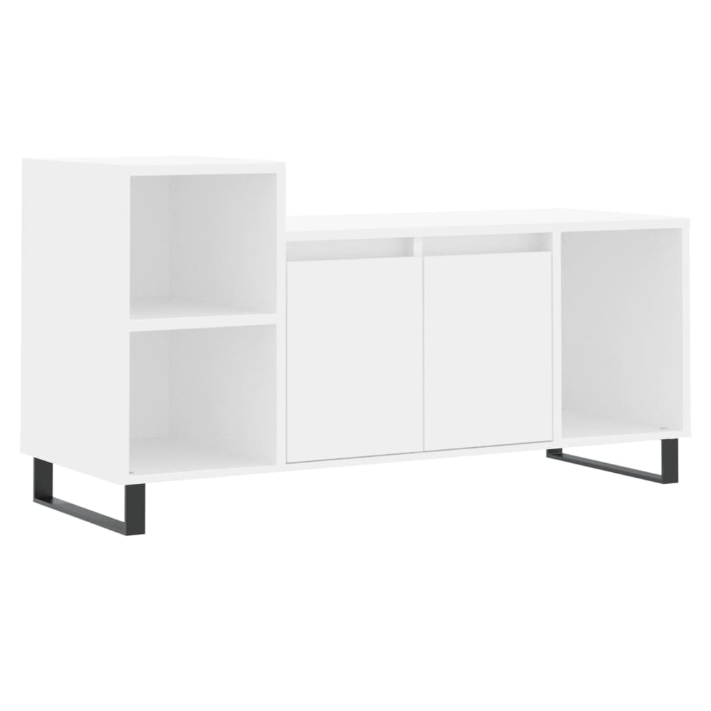 Stolik pod tv 100x35x55 cm drewno klejone - biały, 1 szt. - number 2.