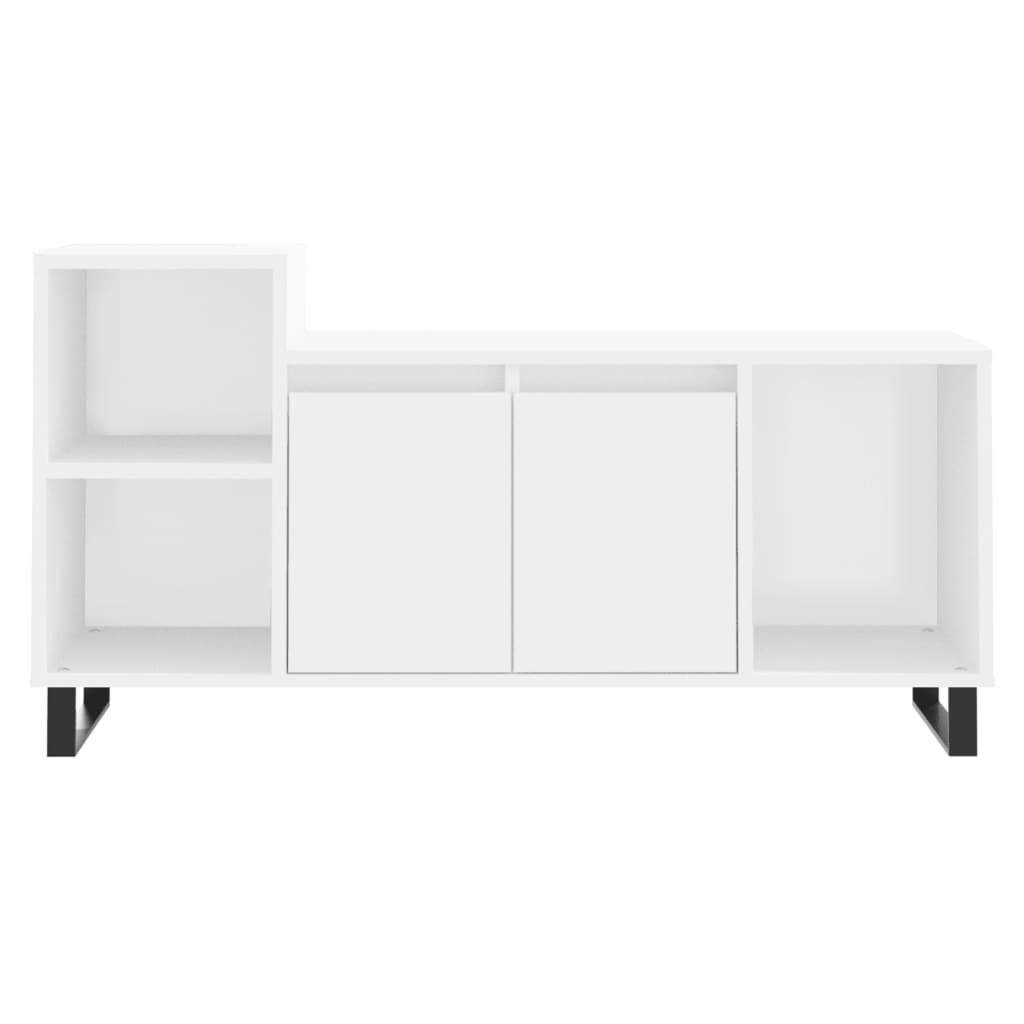 Stolik pod tv 100x35x55 cm drewno klejone - biały, 1 szt. - number 5.