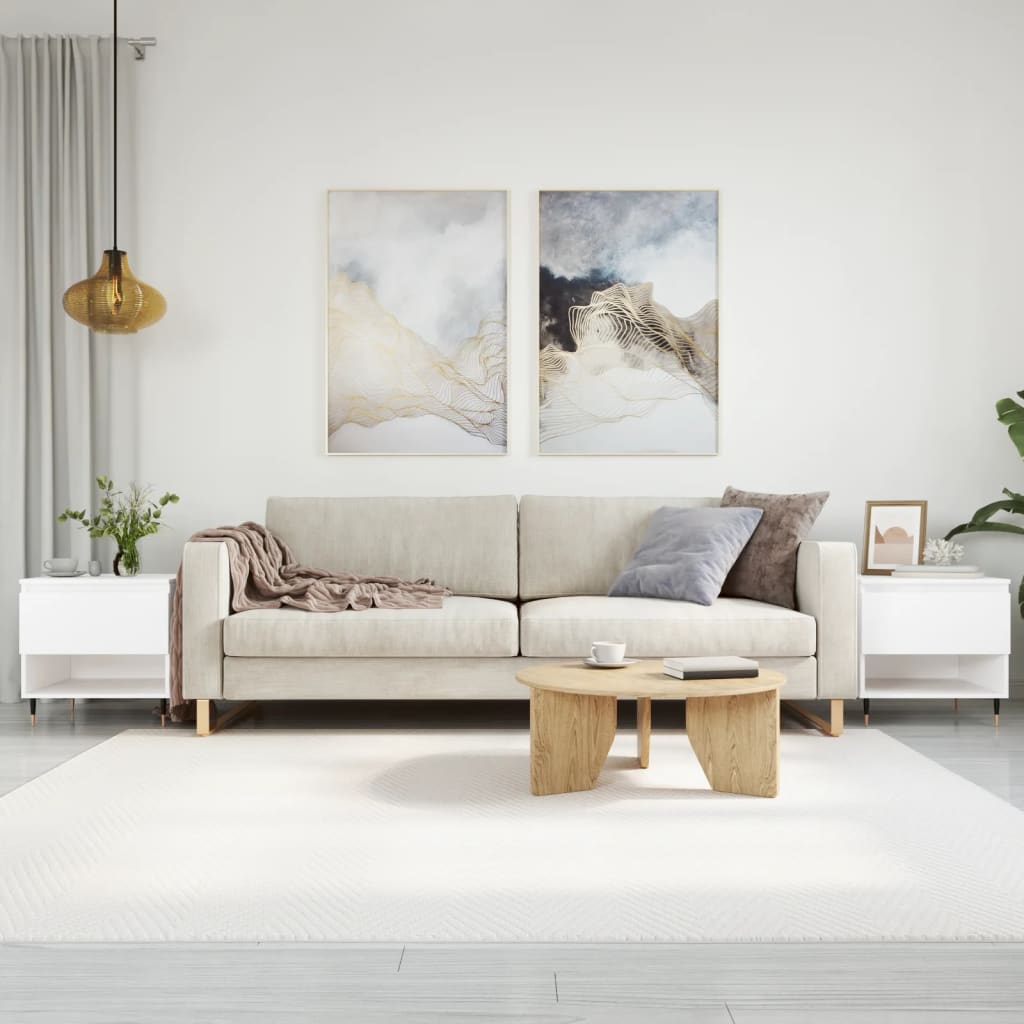 Stoliki kawowe szt. 50x46x50 cm drewno klejone - białe, 2 szt. - number 1.