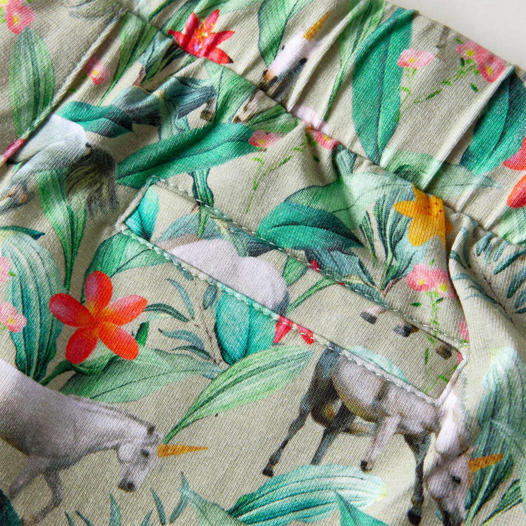 Short pour enfant taille 92 avec cordon de serrage kaki - 92 (1 5-2 ans) - number 5.