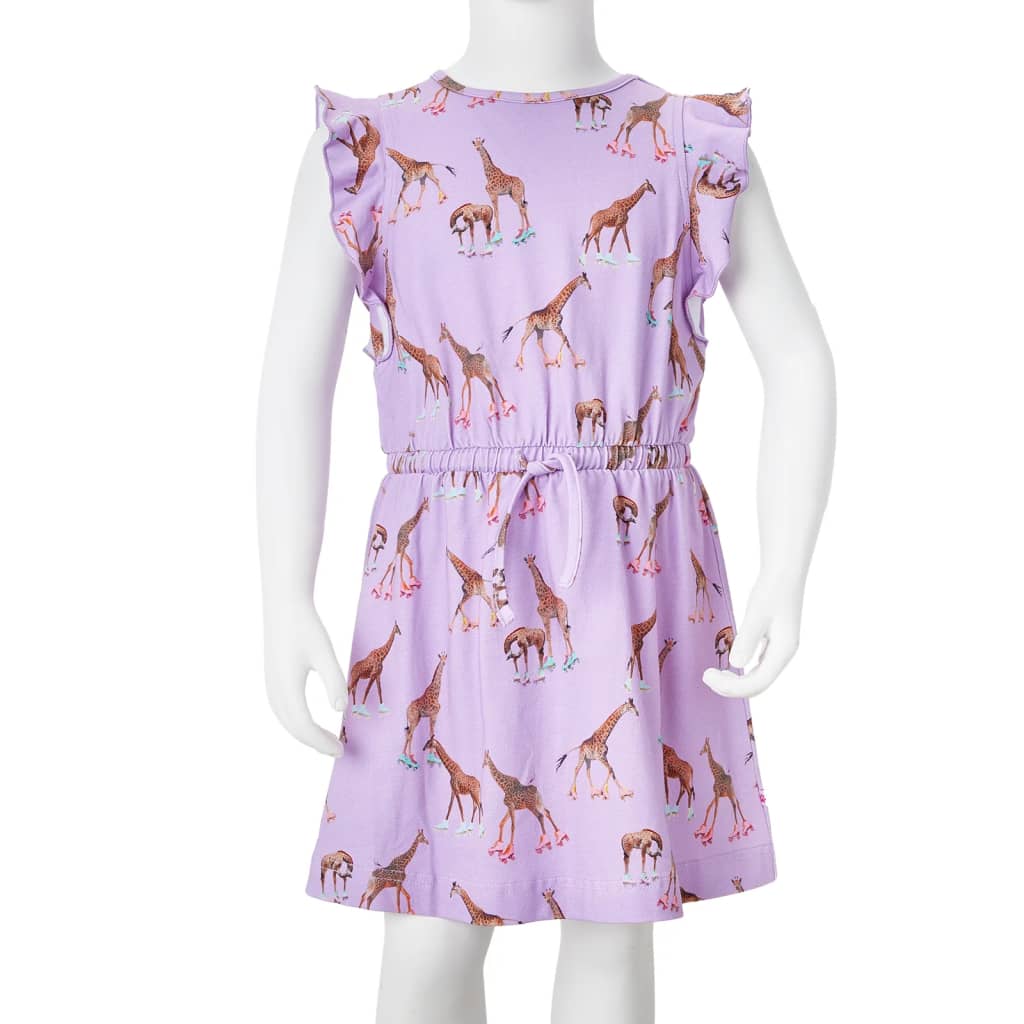 Robe pour enfant taille 92 avec manches à volants et dentelle violet - 92 (1 5-2 ans) - number 8.