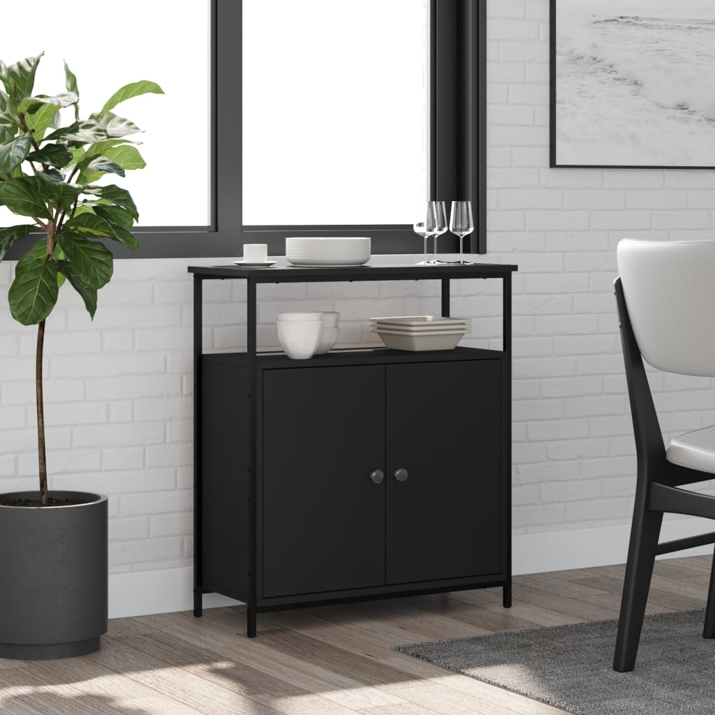 Skab 70x30x80 cm konstrueret træ - sort, 1 - number 1.