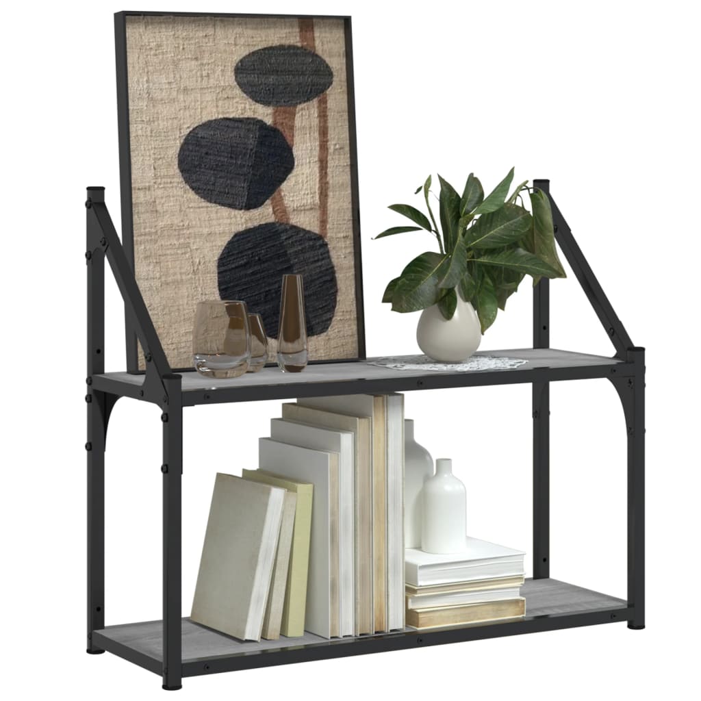Wall bookcase with 2 shelves engineered wood - gray sonoma oak, 60 x 21 x 51 cm, 1 - number 3.