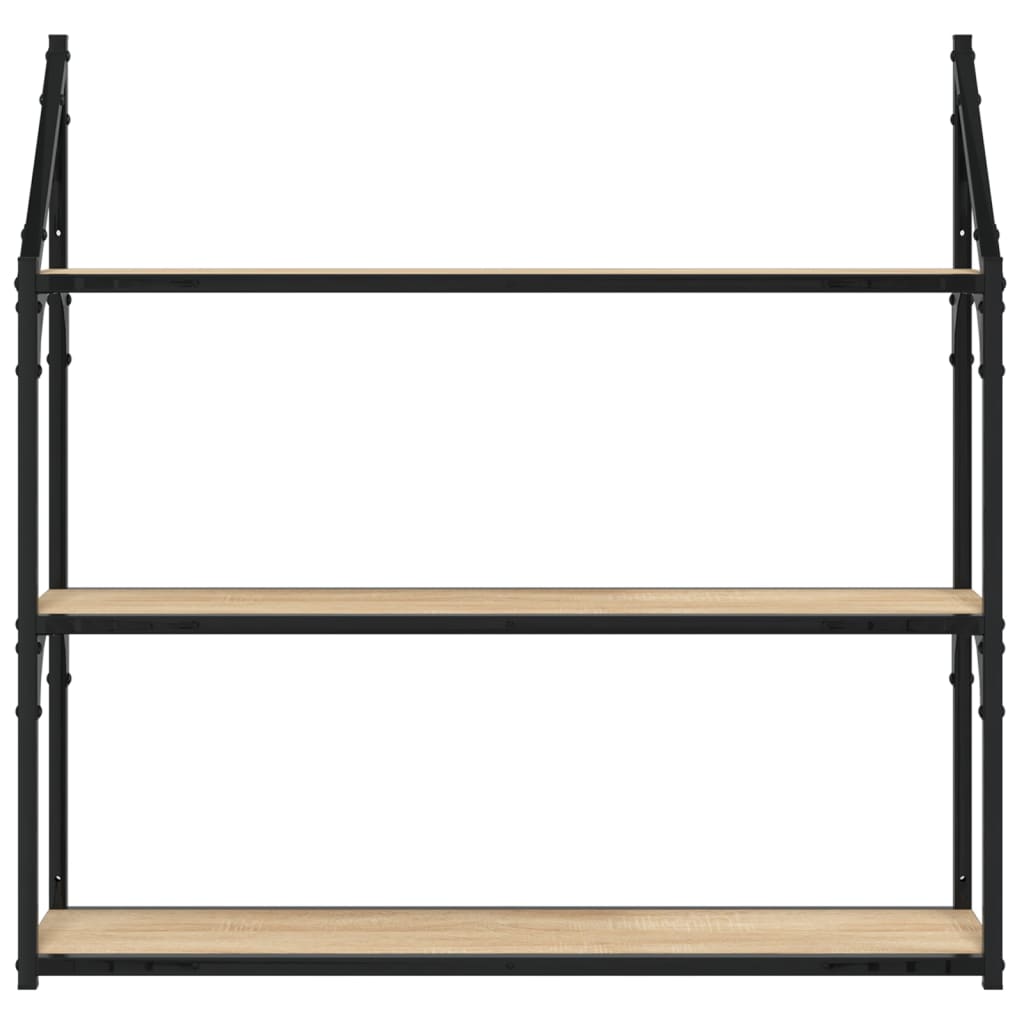 Vegghylle med 3 hyller 80x21x78,5 cm konstruert tre - sonoma -eg, 80 x 21 x 78,5 cm, 1 - number 4.