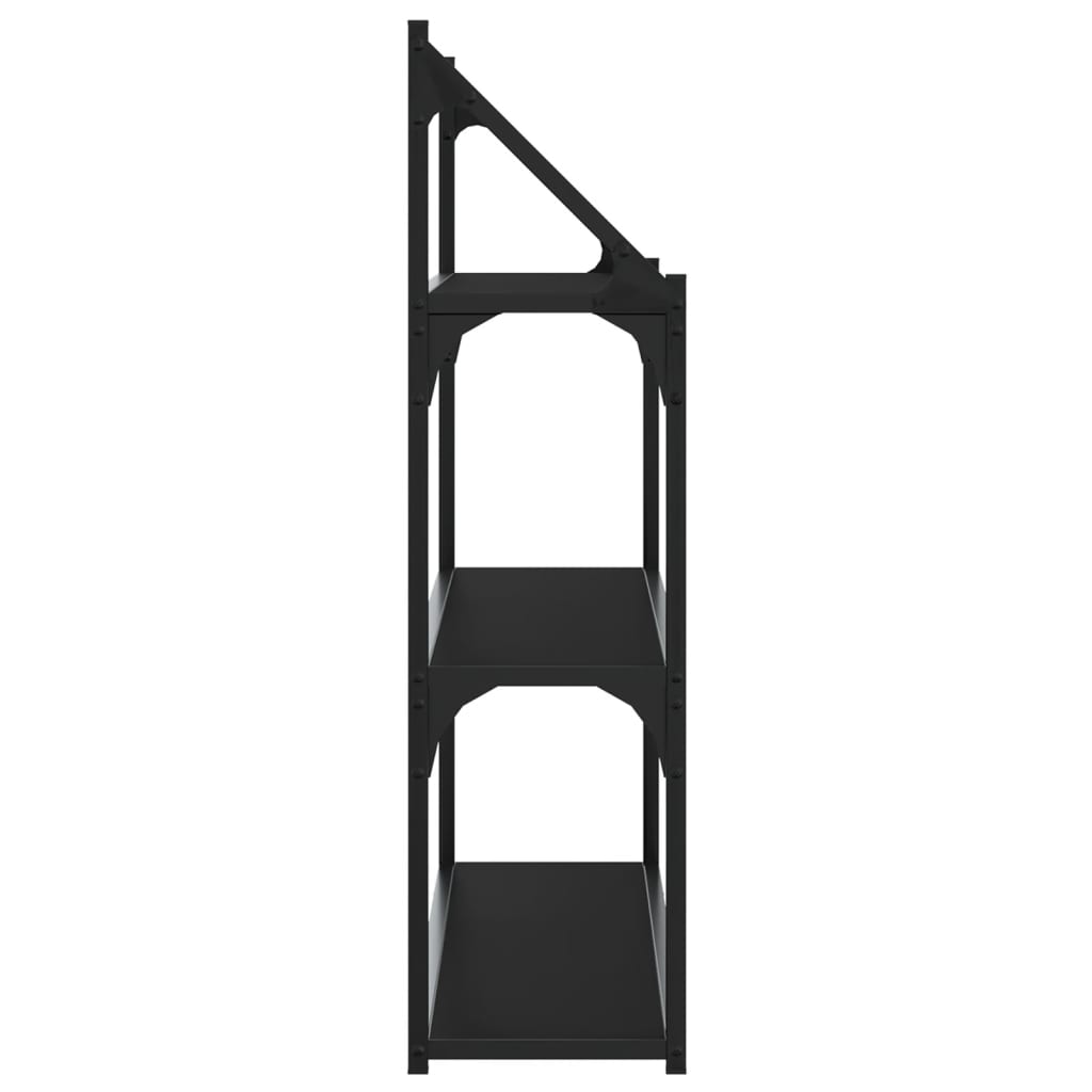 Veggbokhylle med 3 hyller 80x21x78,5 cm konstruert tre - svart, 80 x 21 x 78,5 cm, 1 - number 5.