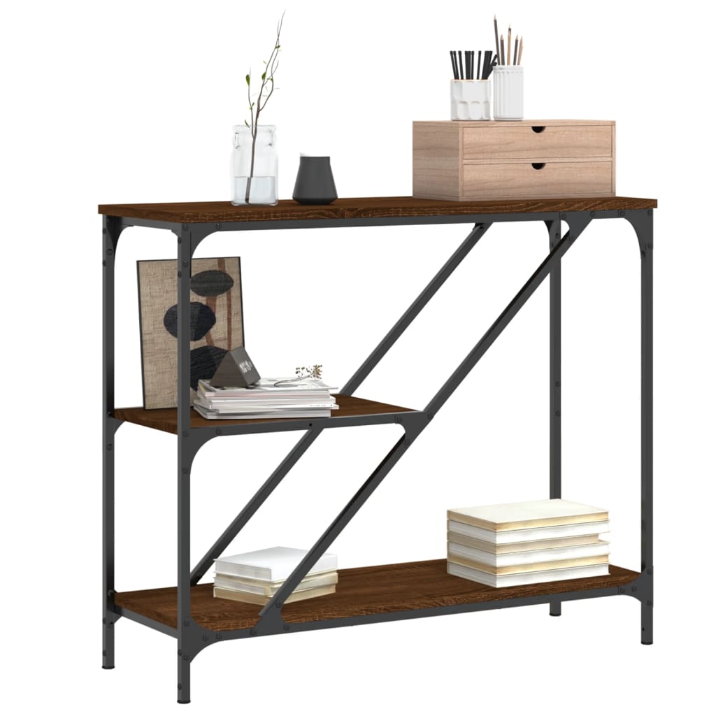 Konsollbord 88,5x30x75 cm konstruert tre brun eik farge - brun eik, 1 - number 3.