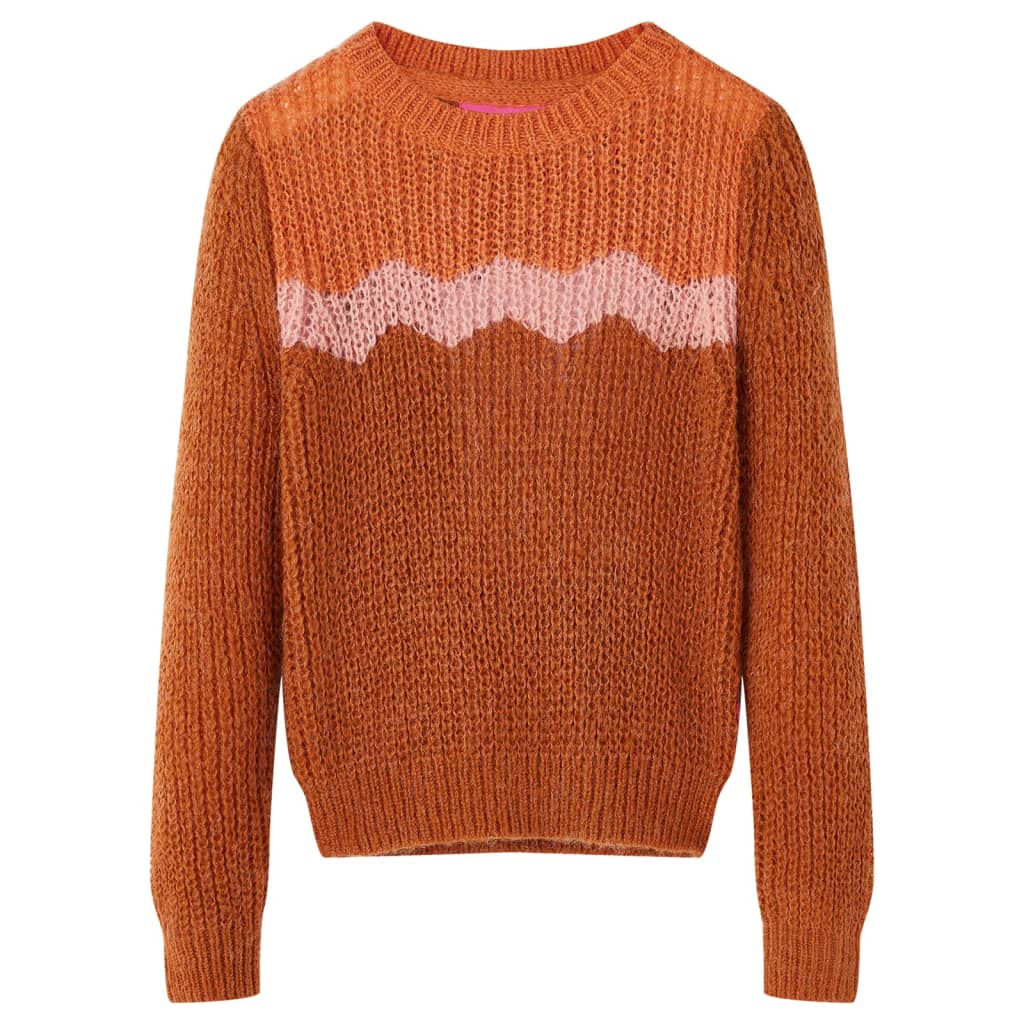 Pull pour enfant taille 92 tricoté couleur cognac - 92 (1 5-2 ans) - number 1.