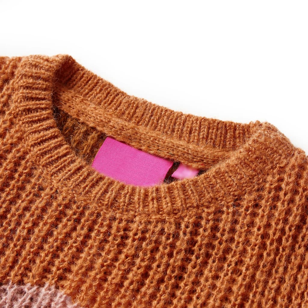 Pull pour enfant taille 92 tricoté couleur cognac - 92 (1 5-2 ans) - number 3.