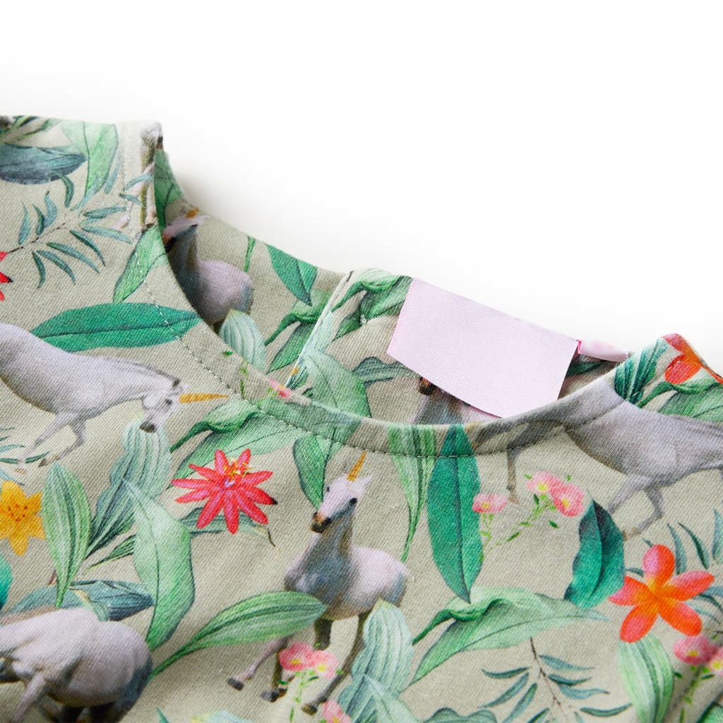 Robe pour enfant taille 92 avec manches kaki - 92 (1 5-2 ans) - number 3.