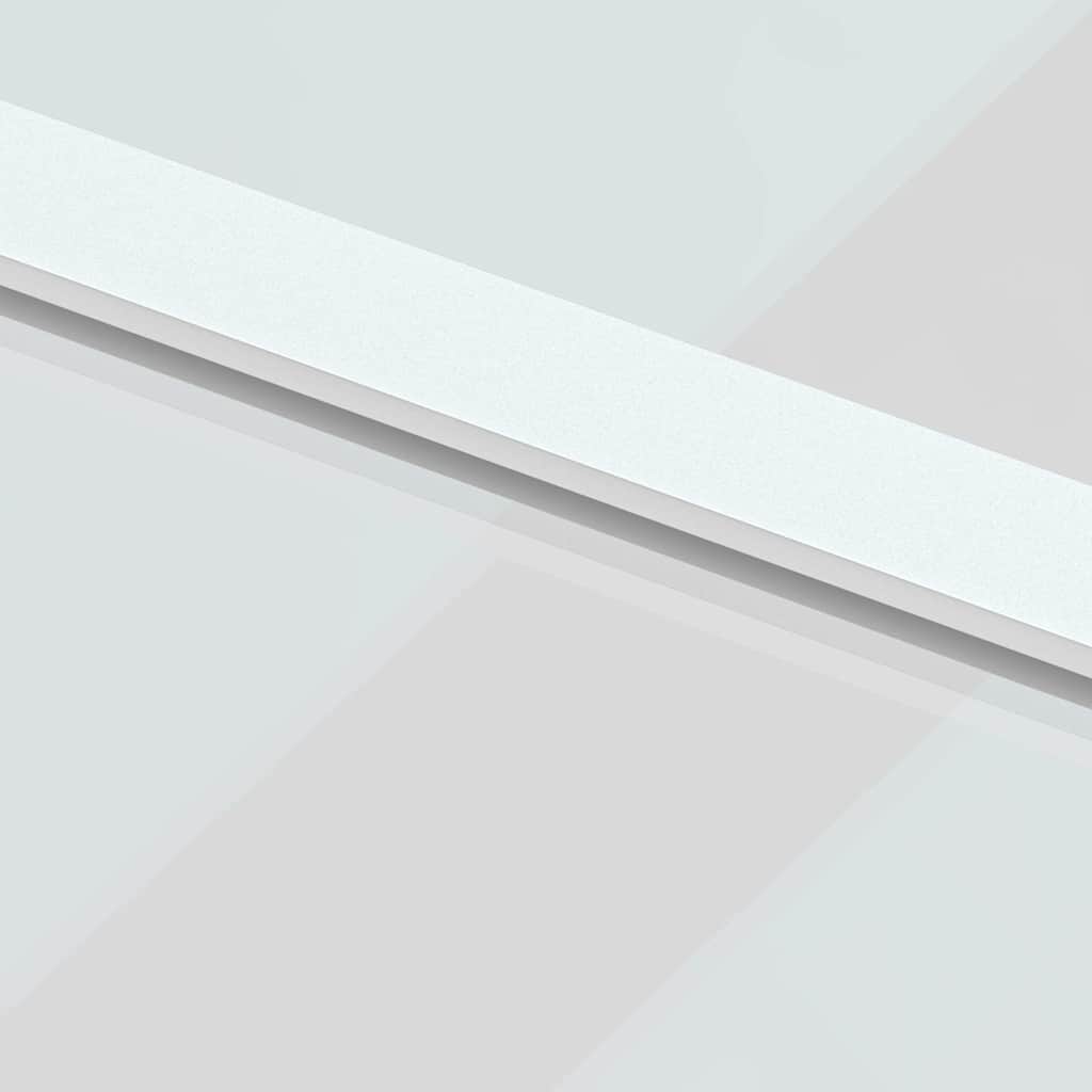 Porte coulissante verre durcie et aluminium blanc - blanc et transparent, 90 x 205 cm, 1, 2 barres horizontales - number 6.