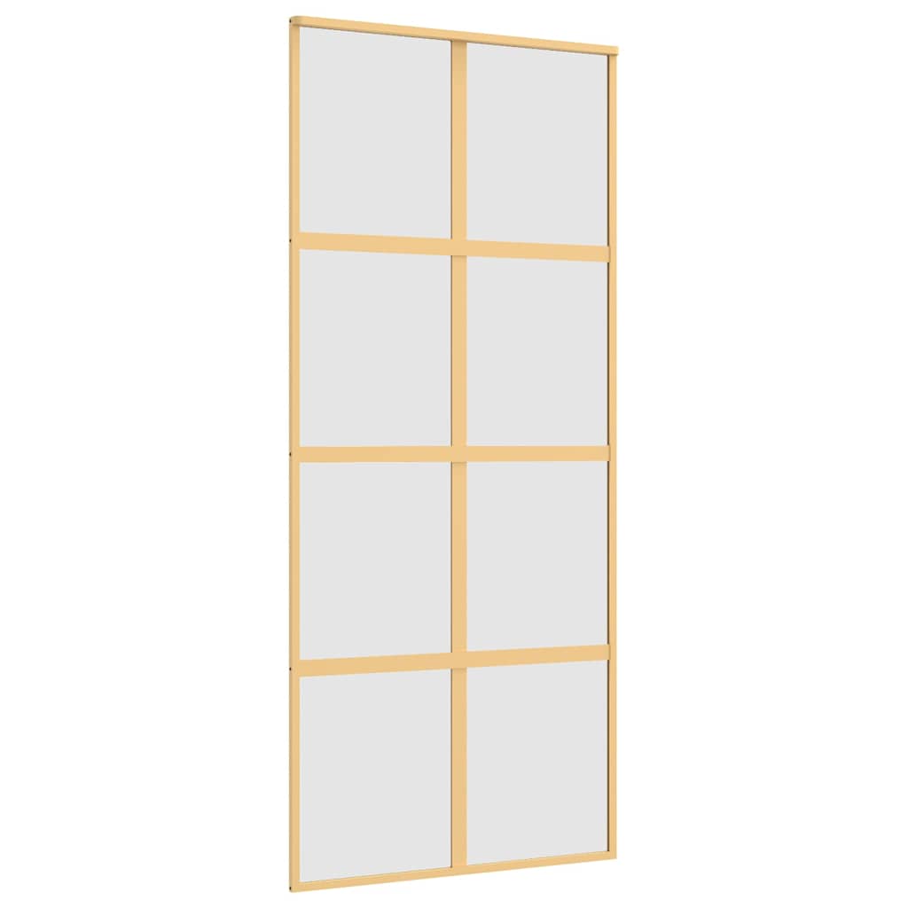 Skjutdörr säkerhetsglas och aluminium gyllene - guld, 90 x 205 cm, 1, frostat - number 2.