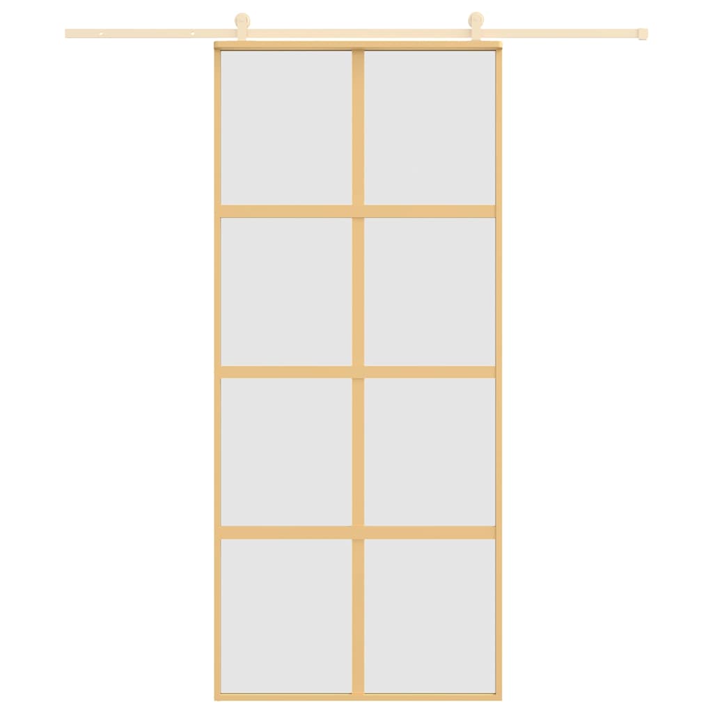 Skjutdörr säkerhetsglas och aluminium gyllene - guld, 90 x 205 cm, 1, frostat - number 3.