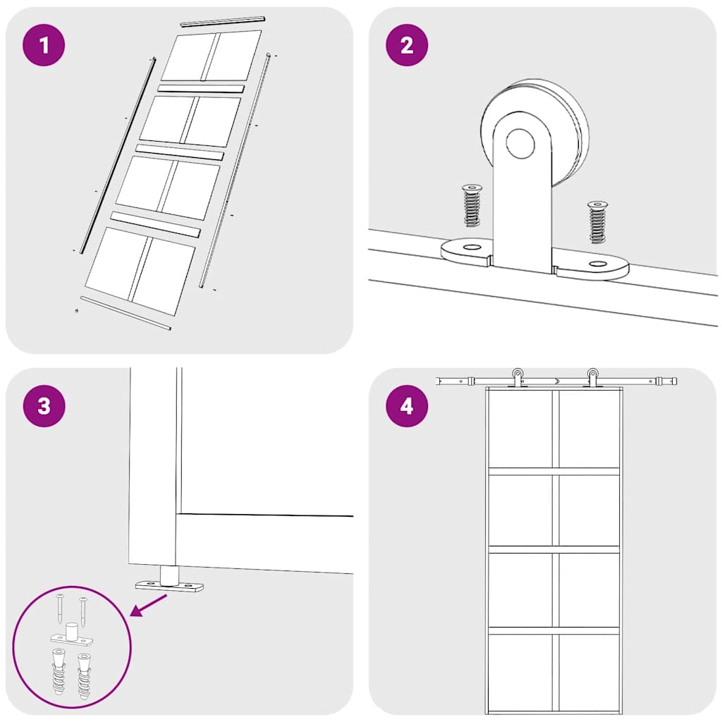 Skjutdörr säkerhetsglas och aluminium gyllene - guld, 90 x 205 cm, 1, frostat - number 8.