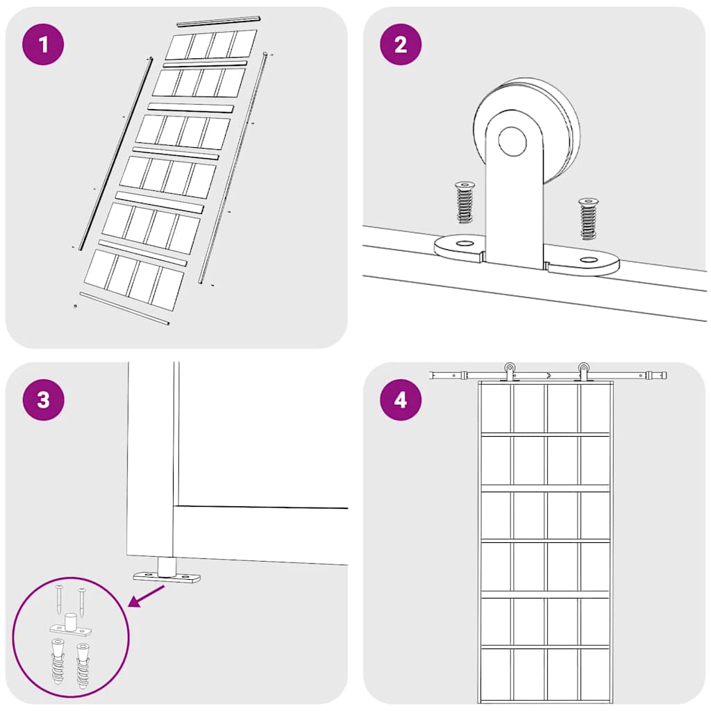 Porte coulissante en verre de sécurité et en aluminium doré - or et tapis, 90 x 205 cm, 1, 6x4 grille - number 8.