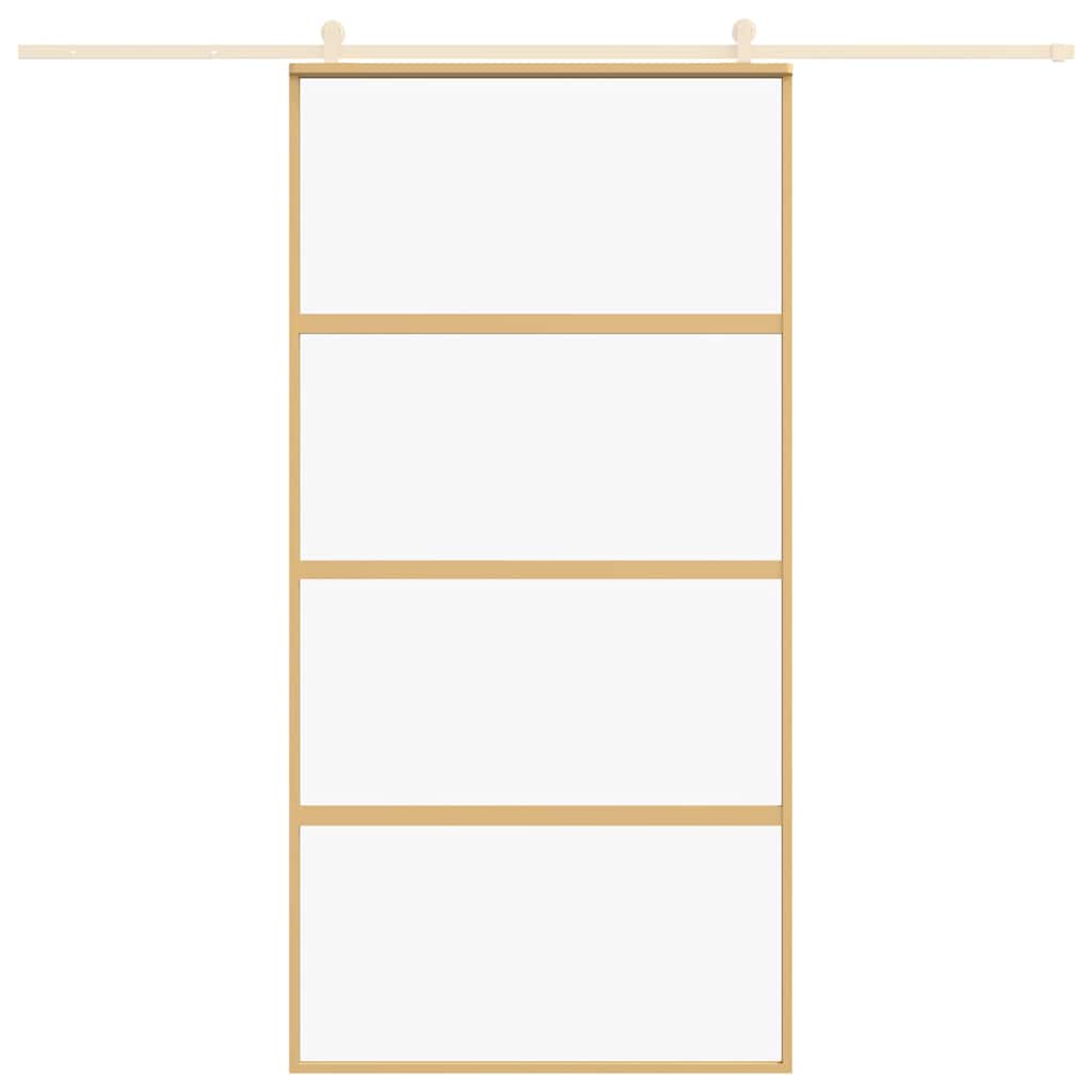 Skydedør 102,5x205 cm klart sikkerhedsglas og aluminium gylden - guld, 102.5 x 205 cm, 1, transparent - number 3.