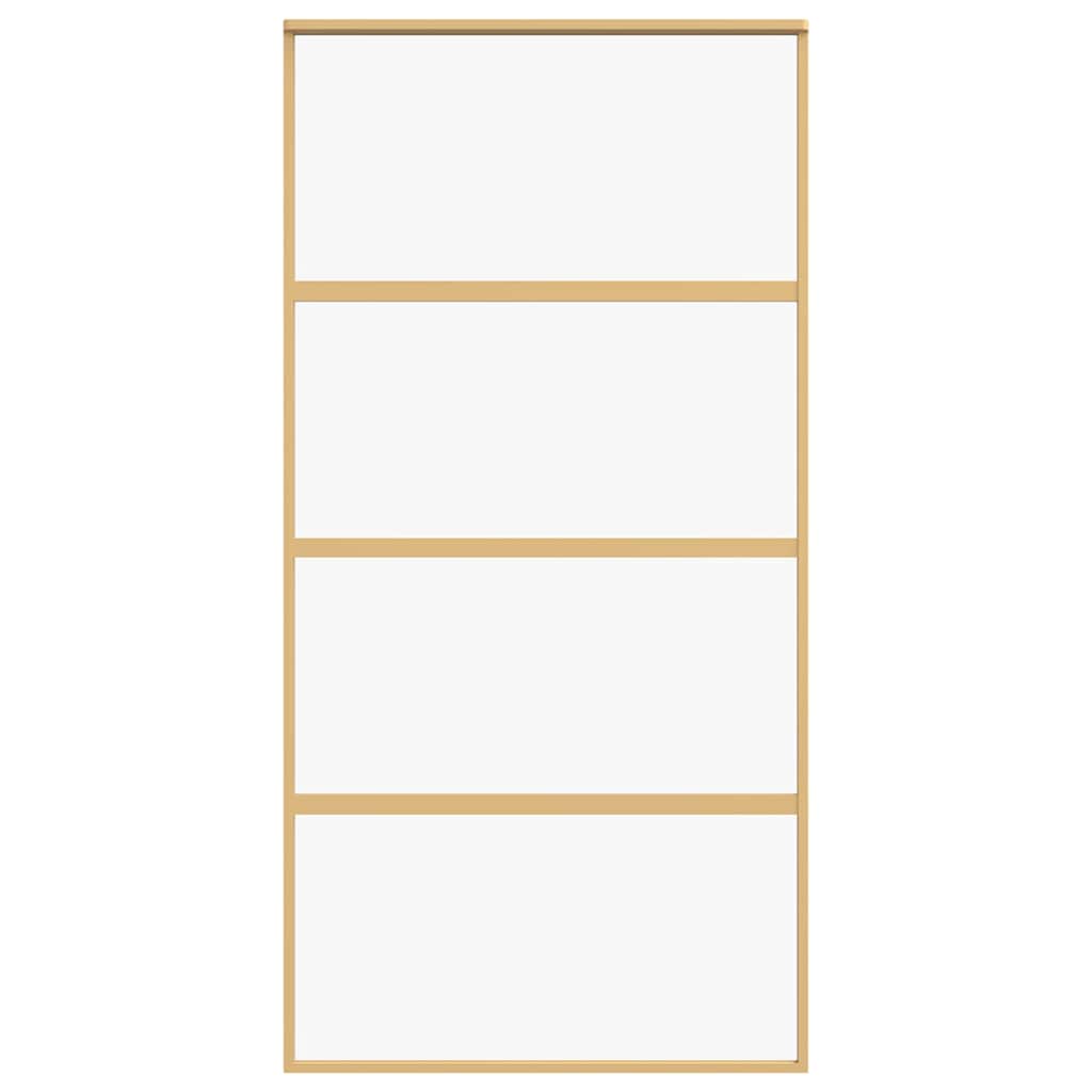 Skydedør 102,5x205 cm klart sikkerhedsglas og aluminium gylden - guld, 102.5 x 205 cm, 1, transparent - number 4.