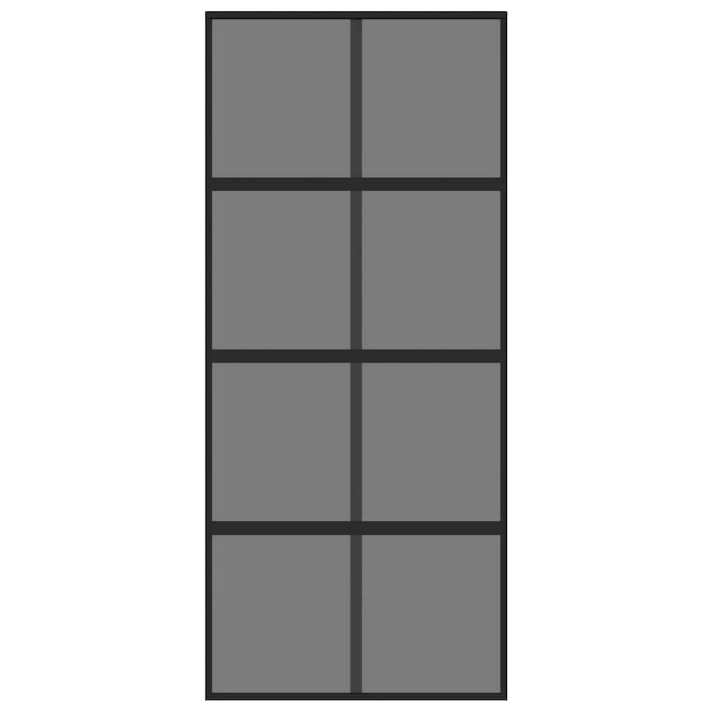 Skjutdörr härdat glas och aluminium - svart, 90 x 205 cm, 1, mörk transparent - number 4.