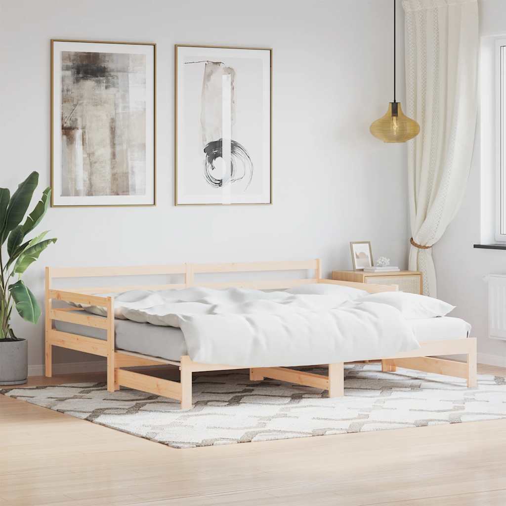 Daybed med udtræk 90x200 cm massivt fyrretræ - number 1.