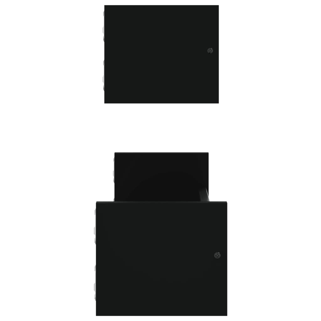 Væghylder med stænger stk. - sort, 60 x 16 x 14 cm, 2, 1 - number 5.